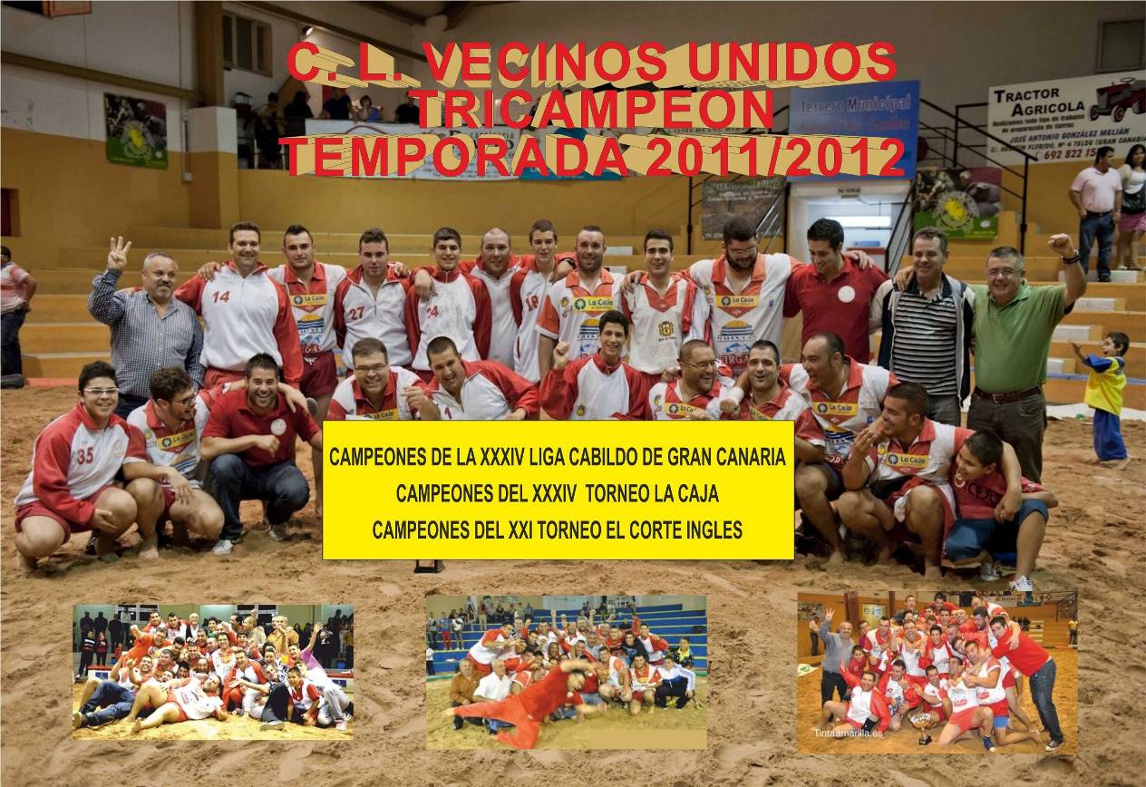 Lámina del archivo del club dedicada al tricampeonato de la temporada 2011/2012